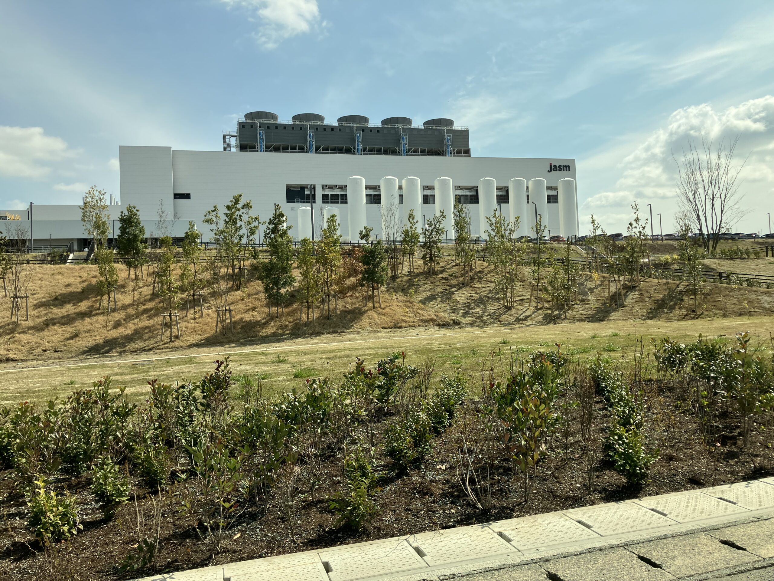 TSMC熊本（JASM）工場の外観。熊本県菊陽町
